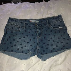 Levi’s polka dot denim short shorts